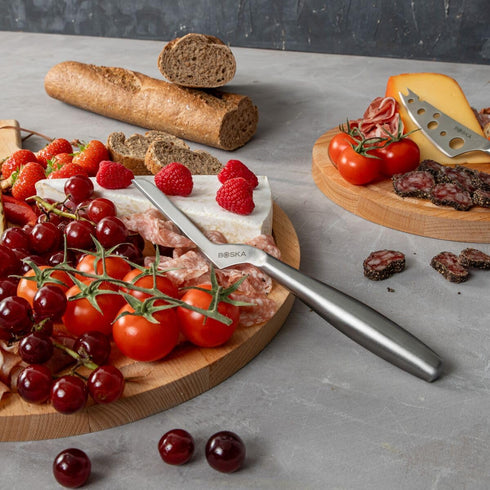 BOSKA Copenhagen Stainless Steel Cheese Knife Set, 3 Pieces, Multi-Functional Handheld Slicer, Silver Non-Stick