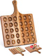 Okllen 30 Holes Reversible Wooden Deviled Egg Platter with Handle, Acacia Wood