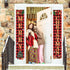 Christmas Decorations Merry Christmas Banner Decor, Happy New Year Plaid Porch Sign for Home Front Door Holiday Party