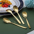 Gold Demitasse Espresso Spoons, 5.5'' Mini Coffee Spoons, Set of 6, Dishwasher Safe