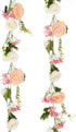 6 Ft Artificial Peony Garland with Mixed Flowers and Green Leaves for Wedding, Home Party Decor