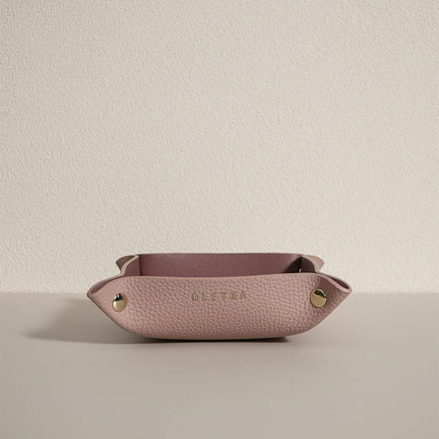 OLETHA Small Valet Tray, Travel Catch All Bowl for Keys, Jewelry, Wallet & Change, Pink Desk Organizer