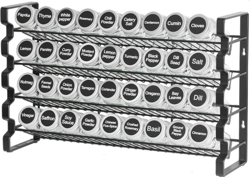 36 Set, Countertop, 18x11 VEVOR Spice Rack Organizer for Cabinet, Spice Organizer with Empty Spice Jars, Lids, Spice