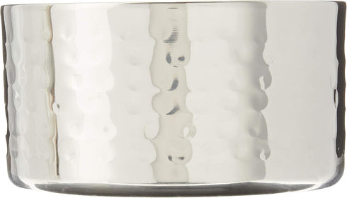 Winco Double Wall Wine Coaster, Satin Finish, Hammered, 5" Diameter, Silver