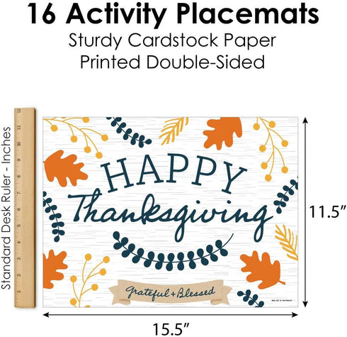 Set 16 (Pack 2) Big Dot of Happiness Happy Thanksgiving Games, Paper Fall Harvest Party Coloring Sheets, Thanksgiving
