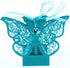 50 Pieces Butterfly Laser Cut Favor Boxes DIY Wedding Birthday Gift Candy Boxes with Ribbons (Skyblue)