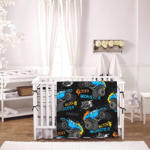 Jbofyee 80x60 Inch Monster Trucks Cars Throw Blankets All Season Ultra Soft Warm Gift for Boys Fleece Blanket for Home
