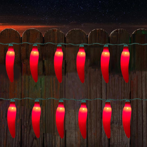 Egcol 13.6FT Chili Pepper String Lights with 37 Mini Red Chili Lights(2 Spare),Chili