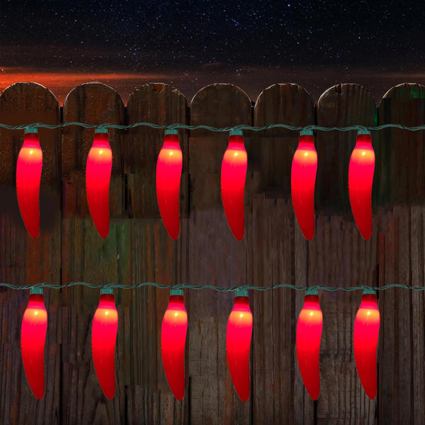 Egcol 13.6FT Chili Pepper String Lights with 37 Mini Red Chili Lights(2 Spare),Chili