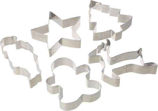 Tovolo Christmas Cookie Cutters, Steel Set of 5 for Holiday Baking Supplies