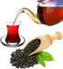 ums Turkish Tea Glass Set, Slim Waist Design, 12 Pieces for 6 People, Includes Glasses & Saucers