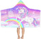 Bonsai Tree Unicorn Beach Towel, Unicorn Towel for Girls with Hood, Rainbow