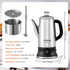 12-Cup 304 VEVOR Electric Percolator Coffee Pot, Stainless Steel Body Coffee Percolator with Keep Warm Function