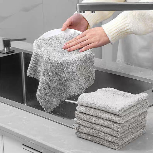 SAOYOAS 20 Pack 10 10" Kitchen Dish Cloths Super Absorbent Coral Fleece Dish Cloths, Reusable Washable Fast Drying