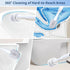 HKFIF Set, 360 2 Electric Toilet Brush, Toilet Brush and Holder Degree Powerful Cleaning Easily Eliminate Stains