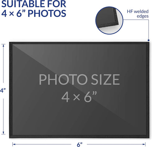 12 Pack 4x6 Inch Magnetic Picture Frames, Photo Pocket Frames with White Borders for Fridge, 4 x 6 Inch (Black)