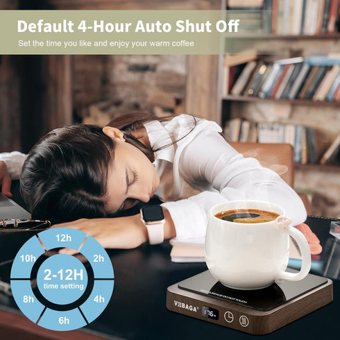 VOBAGA Coffee Mug Warmer & Candle Warmer Plate, 5 Temperature Settings, Digital Display for Heating Coffee, Milk
