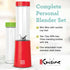 Euro Cuisine MM1R Personal Blender - Compact Red Smoothie Blender, Mini Cup for Shakes, Baby Food, Single Serve