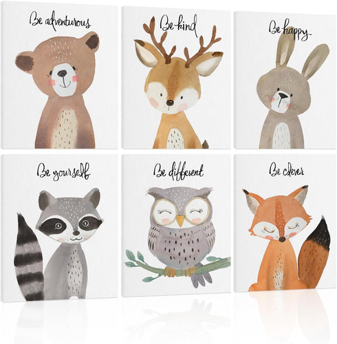 Safari Animal Nursery Wall Decor: Woodland Animal Print for Baby Boy Girl,