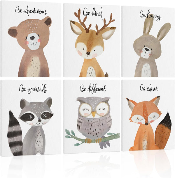 Safari Animal Nursery Wall Decor: Woodland Animal Print for Baby Boy Girl,
