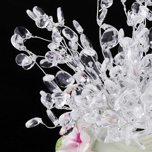 Fityle 50pcs Crystal Bud Branches Artificial Flower Twigs for Wedding Party Home Decor - White, 15cm