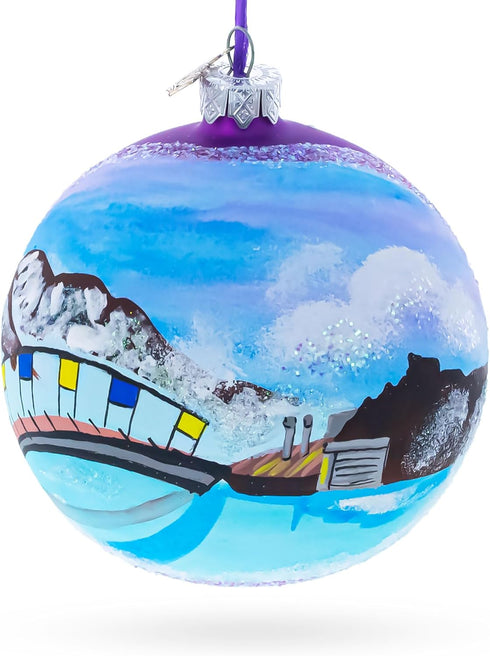 Blue Lagoon Iceland Glass Ball Christmas Ornament, 4 Inches