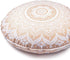 Indian Mandala Cotton Handmade Gold Ombre Round Floor Pillow Ethnic Cushion Case for Yoga Mat 32 x 32 Inch