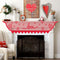 Red Heart Mantle Scarf for Fireplace Decorations - Lace Mantel Cover Runner for Home Living Room, Romantic Indoor Decor