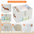 3-Tier Medicine Organizer for Cabinet, Foldable Medicine Storage Box with Clear Cover and Leather Handle, Empty First