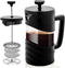 OVENTE 34 Ounce French Press Coffee Maker, Heat Resistant Borosilicate Glass, Black FPW34B