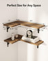 Set 4 Amada HOMEFURNISHING Corner Floating Shelves, of Corner Wall Shelves, Shelves for Wall Decor, Corner Wood Shelves
