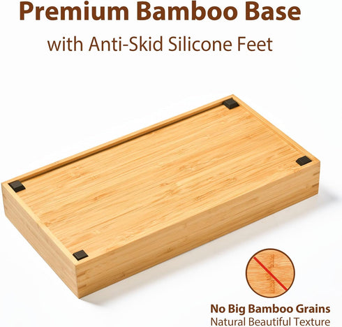 Umilife Bamboo Kitchen Drawer Organizer, 7 Inch Utensils Tray Holder for Small Drawer, Wood Caddy for Flatware Cutlery