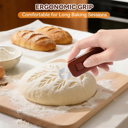 wwhako 5 Bread Lame - Professional Sourdough Scoring Tool, Upgraded Extractable & Magnetic Lame Bread Tool with Sharp