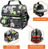 opux Insulated Lunch Bag for Women, Adult Cooler, Flower Lunch Box, Dual Compartment, Floral Gray