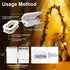 2Pack, 16FT 50LED LED Fairy Lights Battery Operated Warm White String Lights Silver Wire String Light Indoor Outdoor