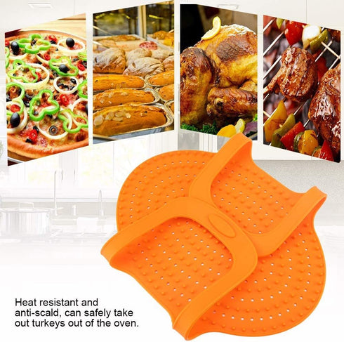 Silicone Turkey Lifter for Roasting Pan, Orange for Turkey and Chicken Barbecue