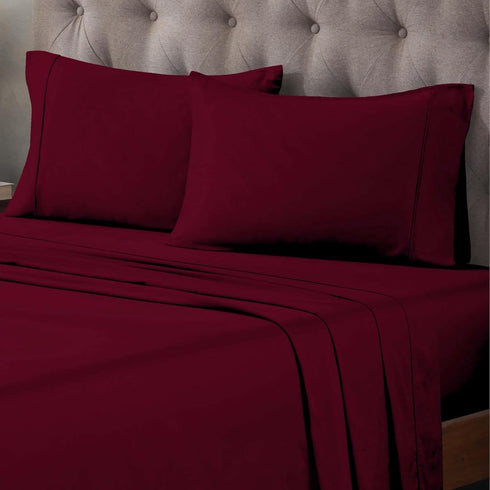 300 Count Set, 1 1 2 Superior Egyptian Cotton Thread Bed Sheet Elastic Deep Pocket Fitted Sheet, Flat Sheet