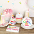 Huray Rayho Birthday Tiered Tray Decor Celebration Wooden Sign Colorful Birthday Party Supplies Make Wish Freestanding