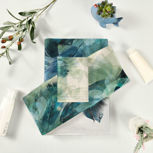 HATESAH Set,Soft 3 Towels,1 Towel,1 Towel,1 Bath Towels Absorbent Watercolor Peacock Feather Teal Turquoise Floral