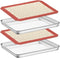 Baking Sheet with Silicone Mat Set of 4 - 2 Sheets + 2 Mats, Deedro Stainless Steel Baking Pan