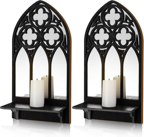 Gothic Sconces Wall Decor Set of 2, Arched Church Wall Sconces Decorative