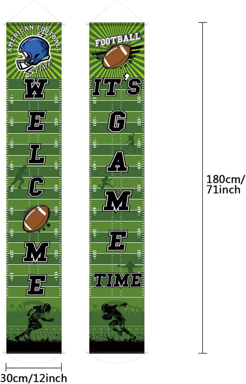 Football Party Banner Decorations 71" x 12" Welcome Sign for American Football Theme Birthday Shower