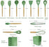 MYKUJA Green Kitchen Cooking Utensils Set - 13 Pcs Heat Resistant Silicone Non-Stick Spatula Set with Holder