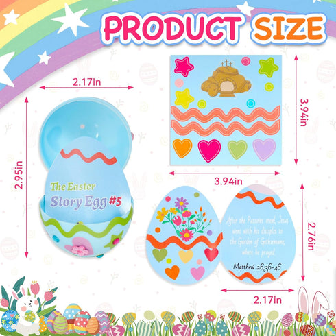 EIHFHIE 12 Pcs Resurrection Eggs with Matching Religious Easter Story Cards,Christian Empty Eggs for Easter Decorations
