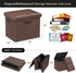 17x13x13in, DocSafe Storage Ottoman Foot Rest Stool with Lock Handle, Fireproof Folding Leather Footstool Bench