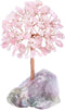 Jovivi Natural Rose Quartz Crystal Tree, Bonsai Money Tree with Raw Healing Crystals Fluorite Base for Home Office Decor