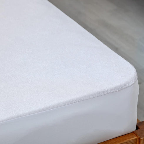 Kingnex Full Size Waterproof Mattress Protector, Quiet Breathable Premium Soft Terry Fitted Bed Cover