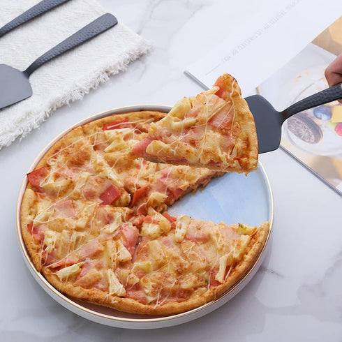 Matte Black Cake Pie Server, 9.4-inch Stainless Steel Heavy Duty Pizza Spatula, Set of 3