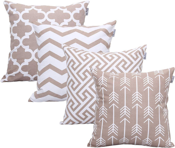 Accent Home Cotton Canvas Throw Cushion Cover Printed Both Side For Home