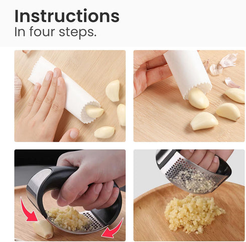 EYBDYB SetPremium Innovative Rocking Garlic Press Stainless Steel Garlic Crusher with Ergonomic Handle,Includes Garlic